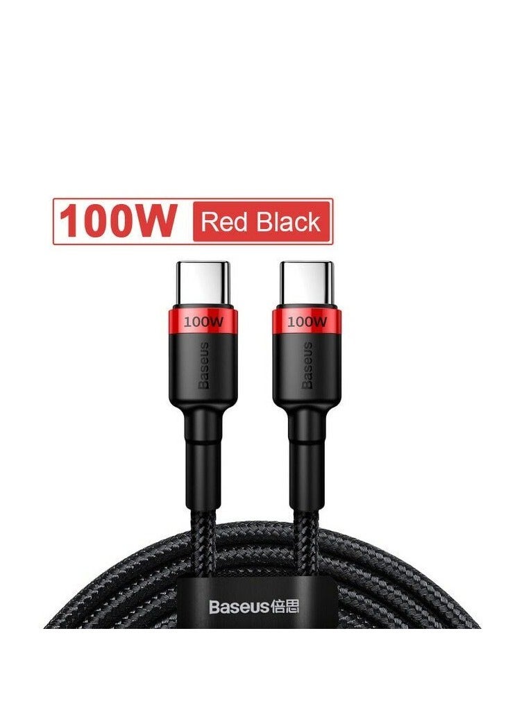 USB C to USB C Cable Charger 100W 2M from Baseus Black Red