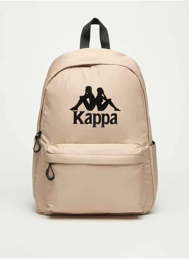 Kappa Kappa Logo Print Backpack with Adjustable Straps and Zip Closure