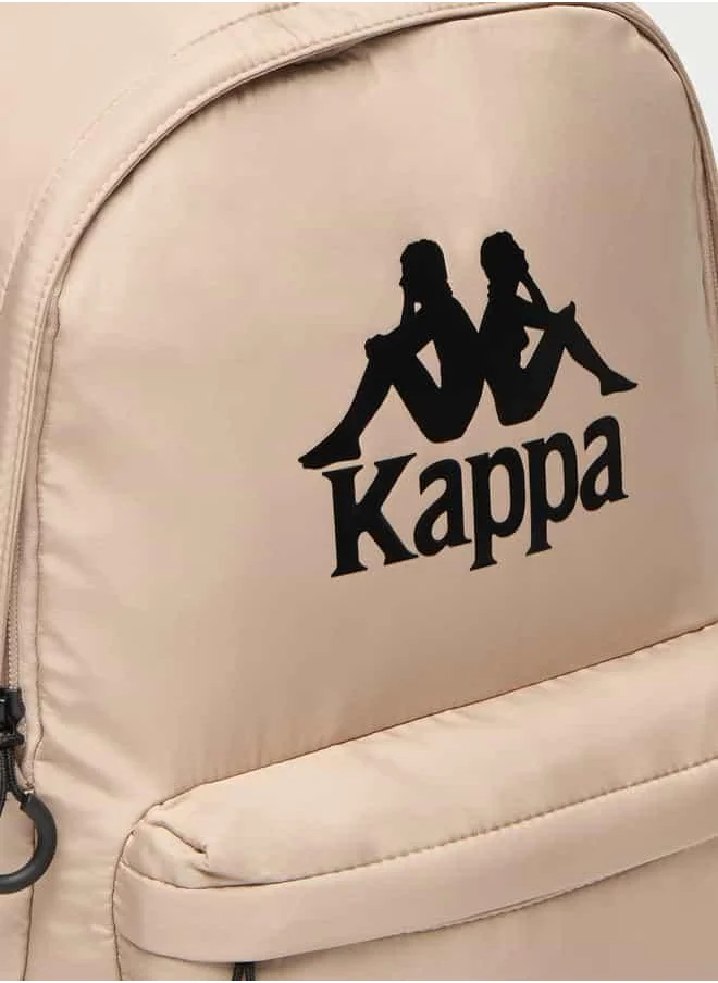 Kappa Kappa Logo Print Backpack with Adjustable Straps and Zip Closure