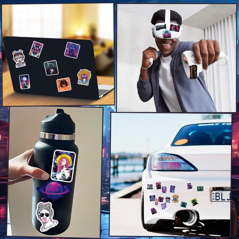 QTL Stickers 75pcs Cyberpunk Stickers for Adults Vaporwave Stickers for Laptop Vaporwave Stickers for Water Bottle Waterproof Stickers - Image 3