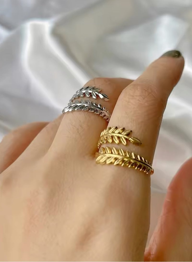 Equal 2Pcs Of Stainless Steel Silver & Gold Rings For Women One Size - Image 1