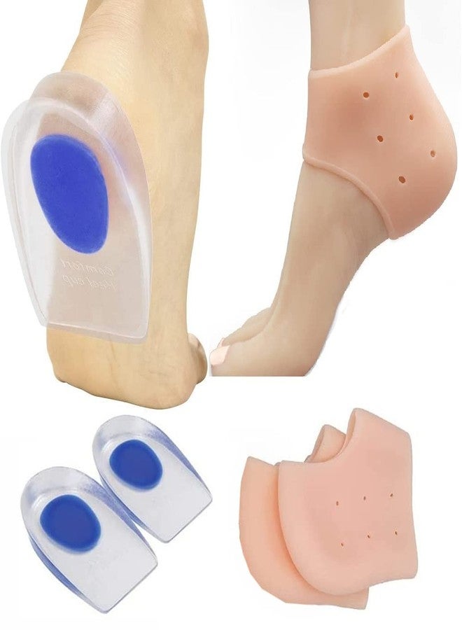 Clopic واقيات كعب جل كلوبيك وحشوات امتصاص الصدمات لنصف الكعب - لتخفيف آلام التهاب باطن القدم، ونتوءات العظام، وتشققات الكعب - واقيات للكعب تمتص الصدمات وترطب القدم - للرجال والنساء، عبوة من زوجين - Image 1