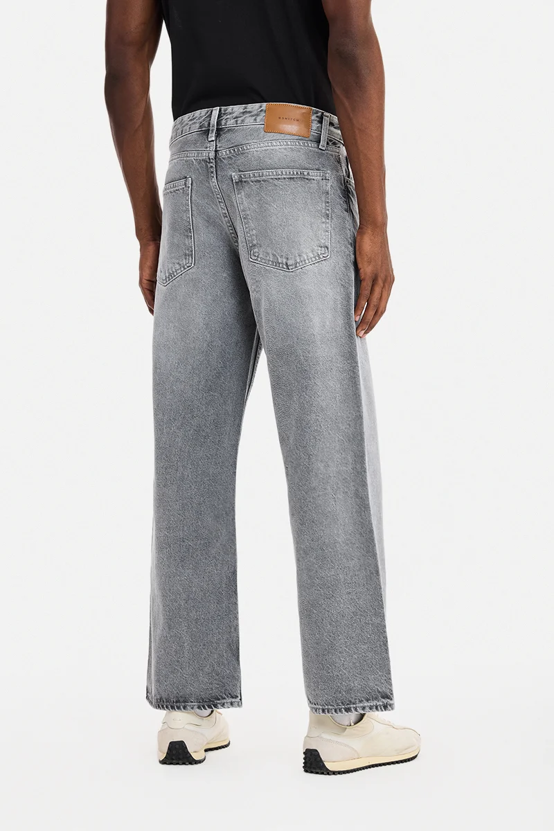 SNITCH  Grey Solid Loose Fit Casual Jeans for Men | Best Price UAE