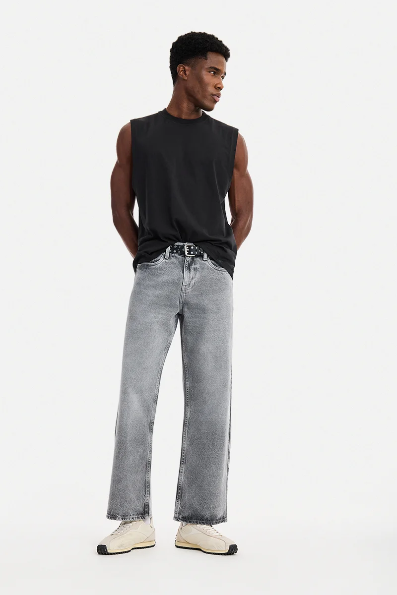 SNITCH  Grey Solid Loose Fit Casual Jeans for Men | Best Price UAE
