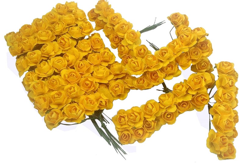 Evisha Artificial Flower Yellow 144 Pieces - Image 1