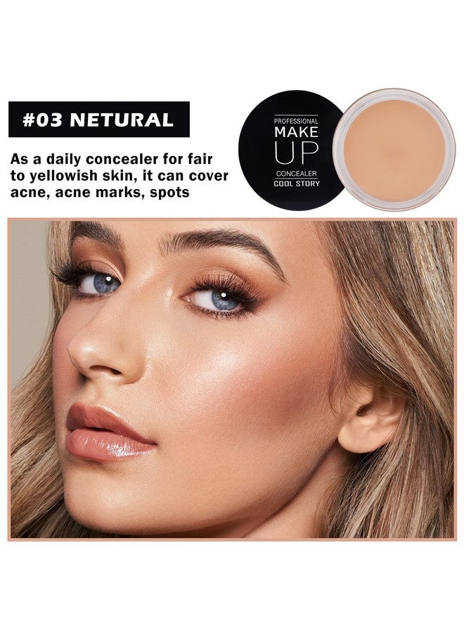 QIUFSSE Under Eye Concealer For Dark Circles Color Corrector Pro Concealer Full Coverage Concealer De Oieras Long-Lasting Cover Up Makeup Waterproof Concealer Makeup -03 Netural - Image 2