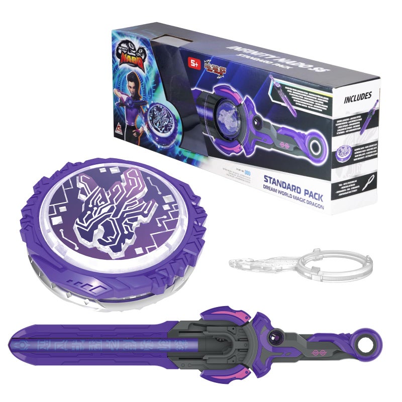 INFINITY NADO Battling Toys Battle Set for 812 with Spinning Top Sword Launcher Metal battling Game top for Boys and Girls Age 5 Magic Dragon - Image 2