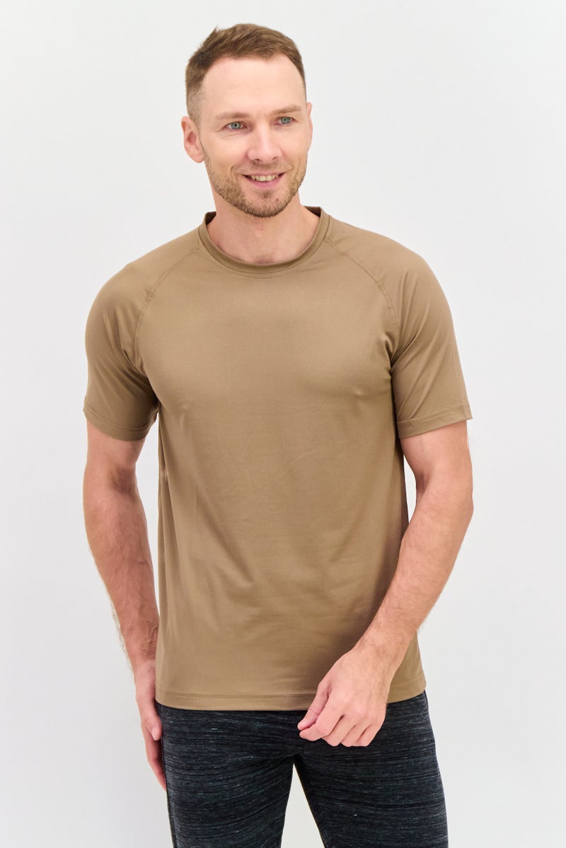 Legend Men Sportswear Fit Short Sleeves Training T-shirt, Brown  - Image 1