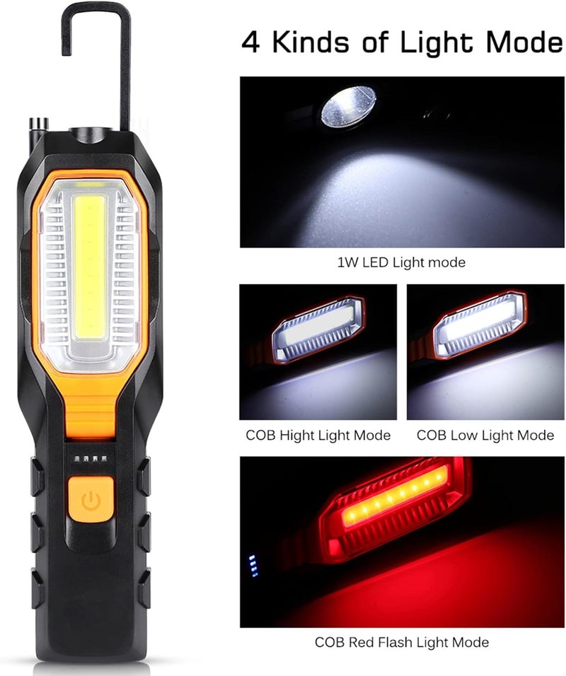 Greensen Cob Magnetic Work Light, Led Rechargeable Cob Work Light USB Led Work Lamp, Led with Magnetic Hook for Repair 280 Lm - Image 4