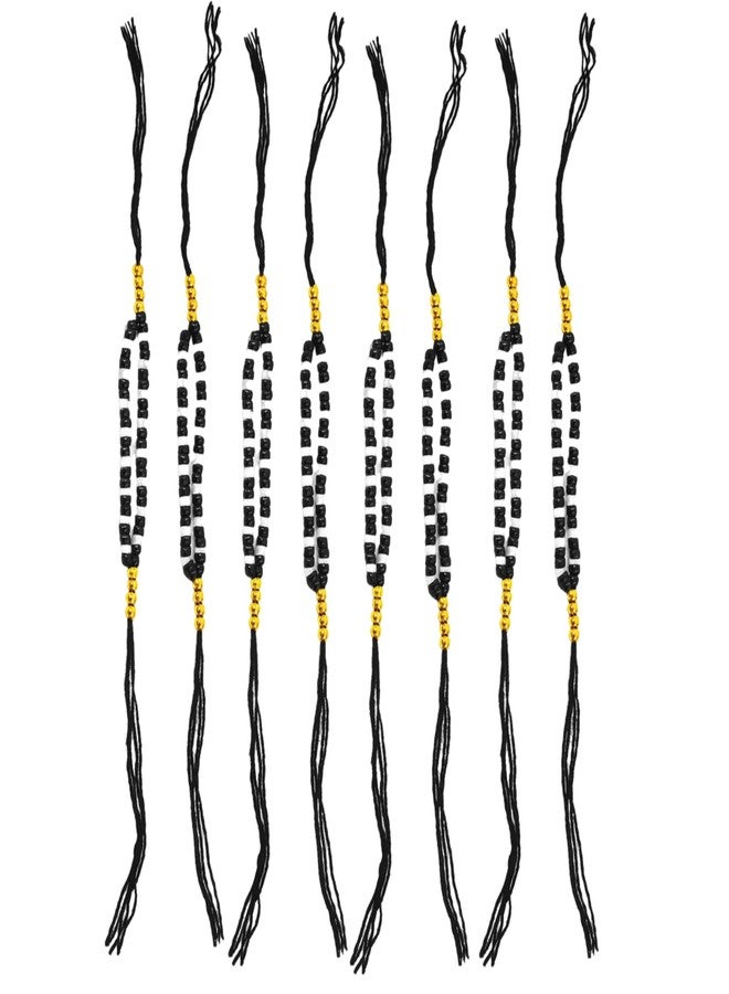 Kailash Creation Black & White Beads Nazar Thread Bracelet Set for Newborn Baby Boys & Girls | Nazariya Kada for Kids (0-5 Yrs) - Image 1