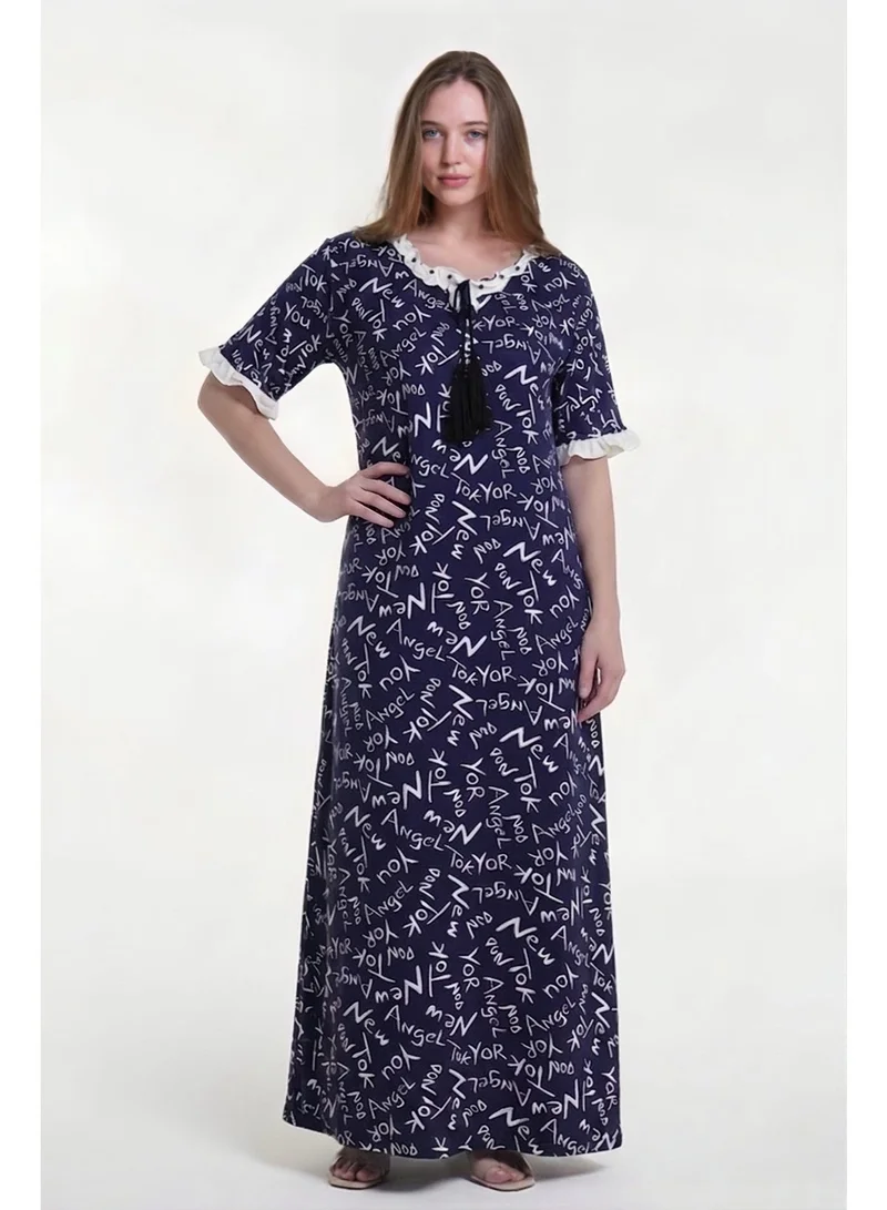 AL BENT AL SHARQIEH Women Maxi Printed Cotton Sleeping Dress