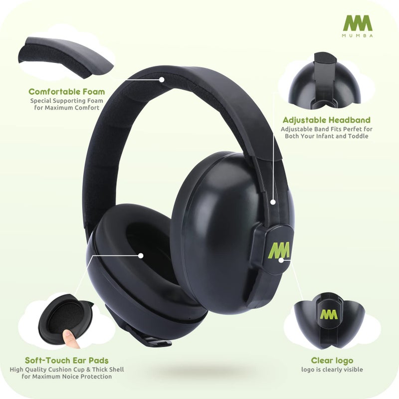 Mumba Baby Ear Protection Noise Cancelling HeadPhones for Babies and Toddlers Baby Earmuffs - Ages 3-24+ Months - Image 5