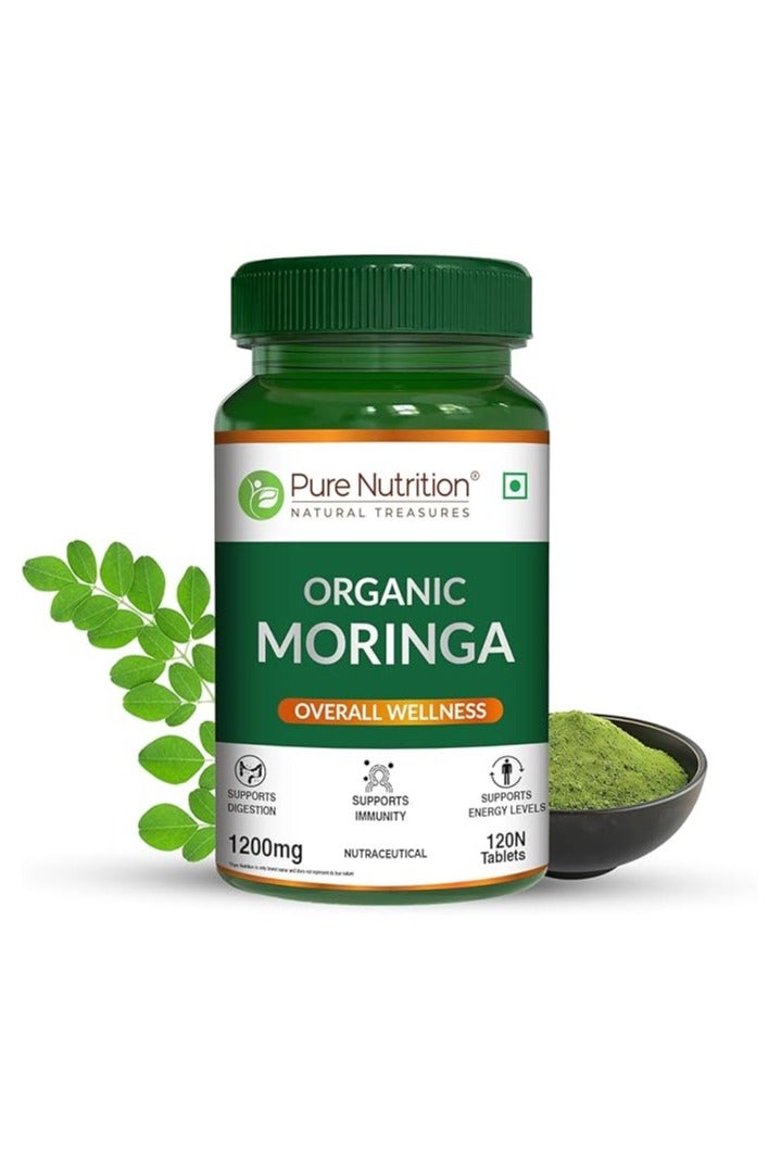 بيور نيوتريشن مورينجا ١٢٠٠ ملغ من بيور نيوتريشن - ١٢٠ قرصًا نباتيًا | غني بمضادات الأكسدة والفيتامينات والمعادن - Image 1