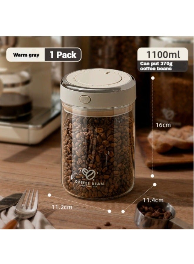 1100ml sealed coffee storage tank, equipped with a bean awakening valve, moisture-proof and fresh-keeping, extending the shelf life of coffee beans. It can also be used for daily storage of tea or food that is easily affected by moisture. - Image 1
