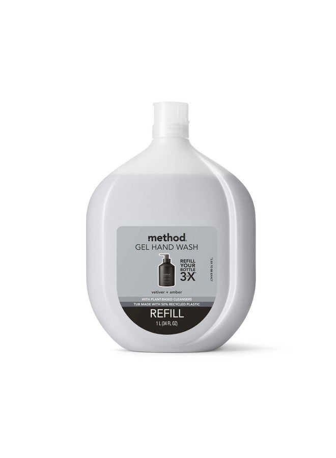 ميثود عبوة إعادة تعبئة صابون اليد الجل، نجيل الهند + العنبر، تركيبة قابلة للتحلل البيولوجي، 34 أونصة سائلة (عبوة واحدة) - Image 1