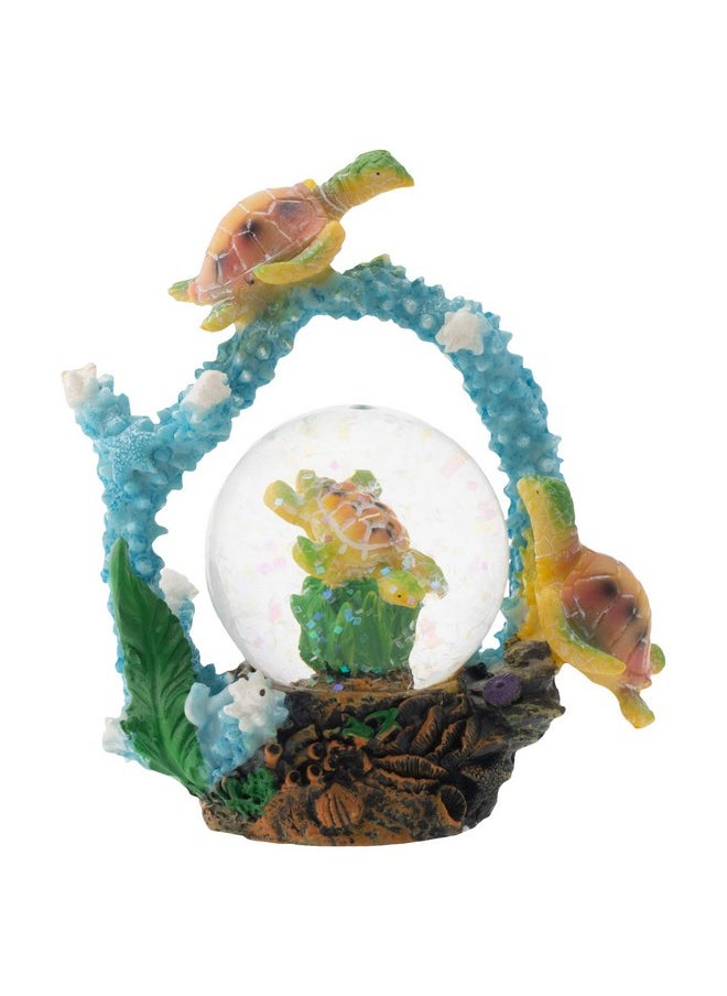 Elanze Designs Elanze Designs Swimming Sea Turtle Friends Magical Whimsical Tabletop Dresser Nightstand Figurine Miniature 45MM Sturdy Polyresin Glitter Water Snow Globe Decoration  - Image 1