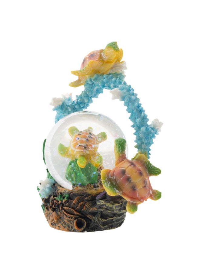 Elanze Designs Elanze Designs Swimming Sea Turtle Friends Magical Whimsical Tabletop Dresser Nightstand Figurine Miniature 45MM Sturdy Polyresin Glitter Water Snow Globe Decoration  - Image 3
