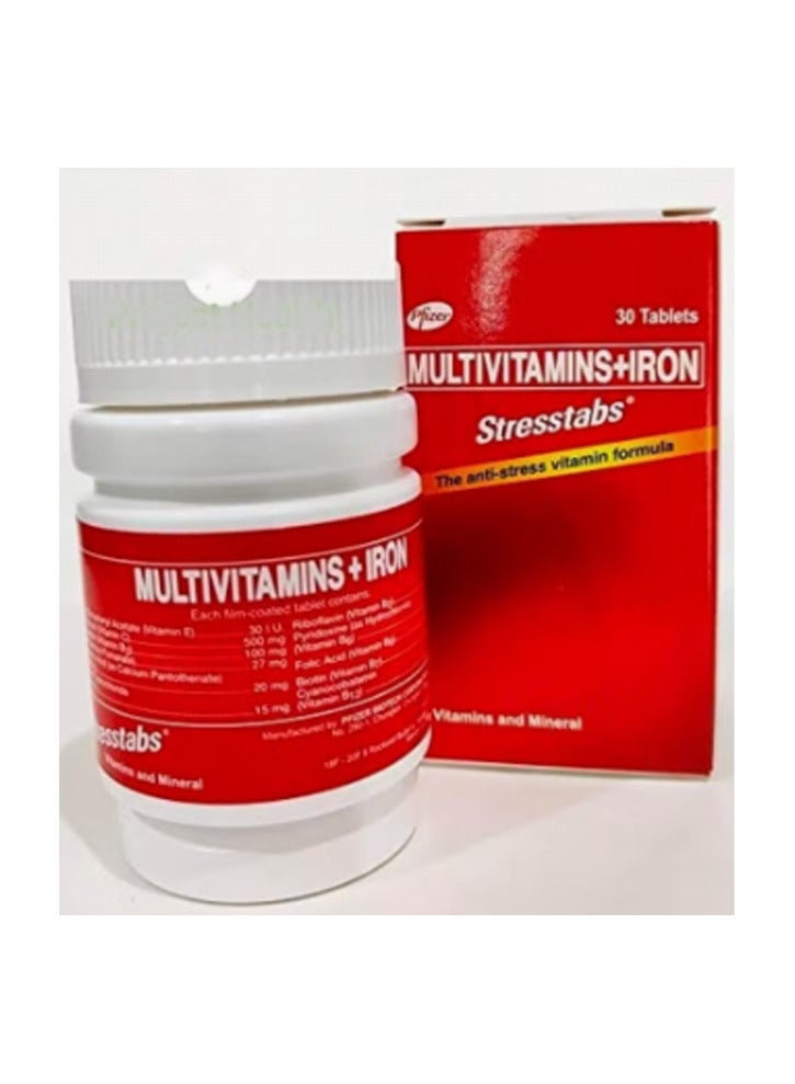 Stresstabs Multivitamins + IronTablet 30 Tablets  - Image 2