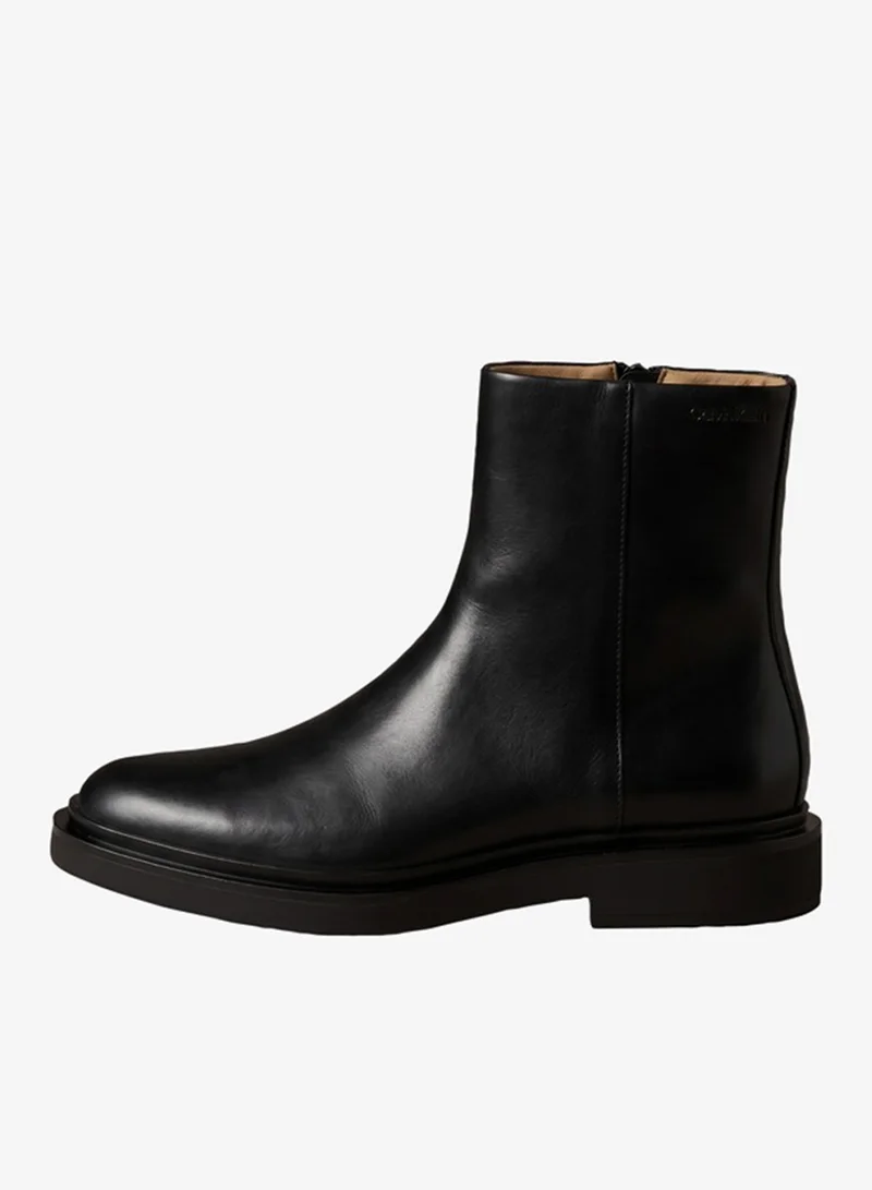 Calvin Klein Leather Zip Ankle Boots