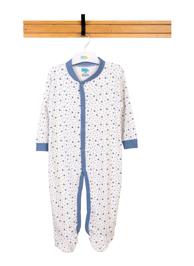 Babies Basic 100% Cotton Printed Long Sleeves Jumpsuit/Romper/Sleepsuit For Babies  - Image 1
