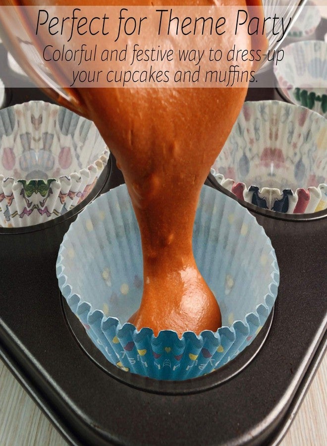 Bahoki Essentials Paper Baking Cups - Cupcake, Muffin Liners, Assorted Cake Wrappers - Great for Birthday Parties and Family Gatherings - Multi Prints - 300 Piece - Image 3