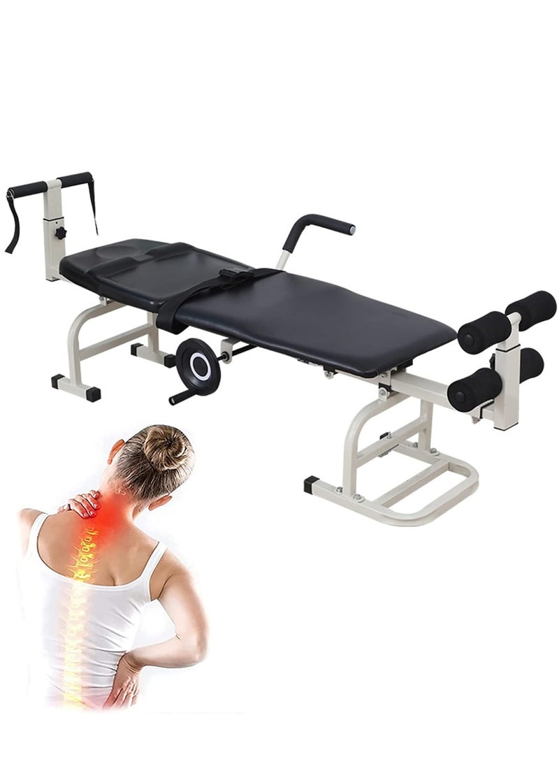 شو وو سرير شد منزلي قابل للتعديل، طاولة شد عنقية وقطنية، طاولة تدليك علاجية، جهاز شد ثنائي الاتجاه، جهاز شد للجسم، مقعد شد للظهر - Image 1
