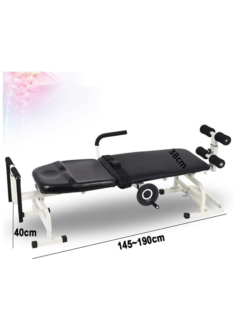 شو وو سرير شد منزلي قابل للتعديل، طاولة شد عنقية وقطنية، طاولة تدليك علاجية، جهاز شد ثنائي الاتجاه، جهاز شد للجسم، مقعد شد للظهر - Image 5