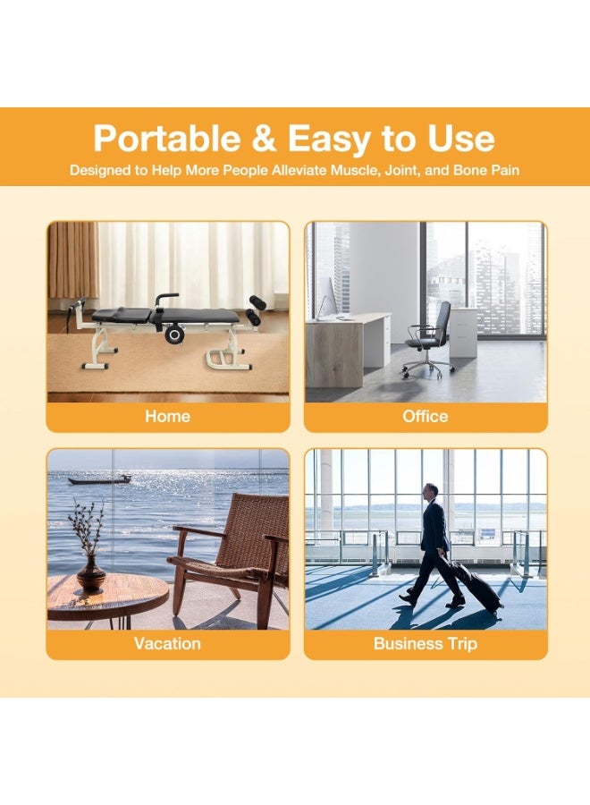 شو وو سرير شد منزلي قابل للتعديل، طاولة شد عنقية وقطنية، طاولة تدليك علاجية، جهاز شد ثنائي الاتجاه، جهاز شد للجسم، مقعد شد للظهر - Image 4