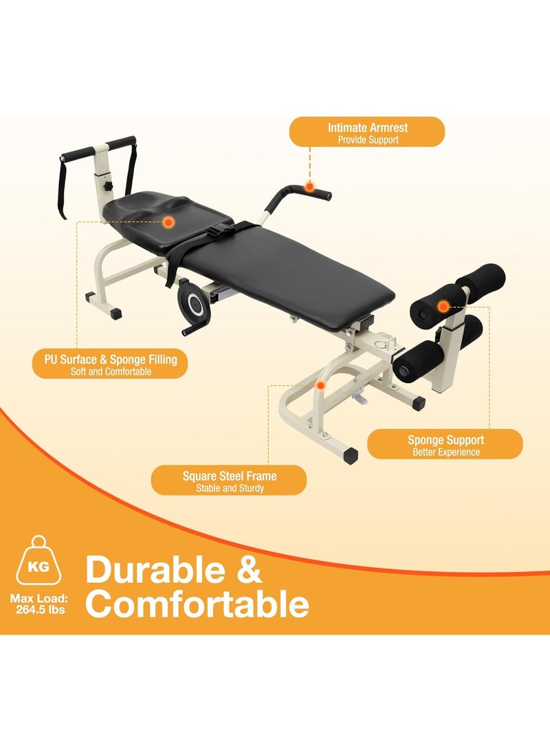 شو وو سرير شد منزلي قابل للتعديل، طاولة شد عنقية وقطنية، طاولة تدليك علاجية، جهاز شد ثنائي الاتجاه، جهاز شد للجسم، مقعد شد للظهر - Image 3