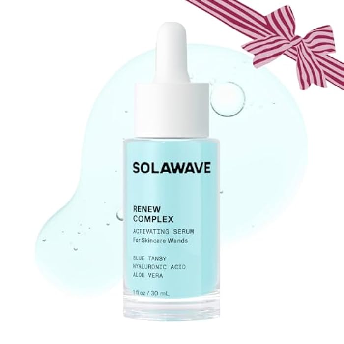 Solawave Renew Complex Red Light Therapy Activation Serum for Face & Neck | Pairs with LED Facial Wand Device | Hydrates & Plumps the Skin | Blue Tansy, Aloe Vera, Hyaluronic Acid (1 Oz) - Image 1