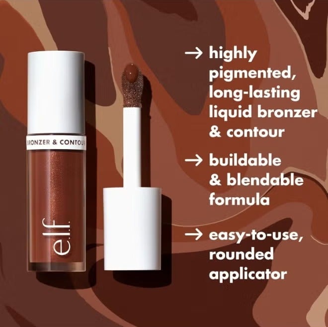 elf e.l.f. Camo Liquid Bronzer & Contour, Silky Highly Pigmented Formula, Creates a Long-Lasting Bronzed Glow & Natural Look, Vegan & Cruelty-Free, 3 Light - Image 2