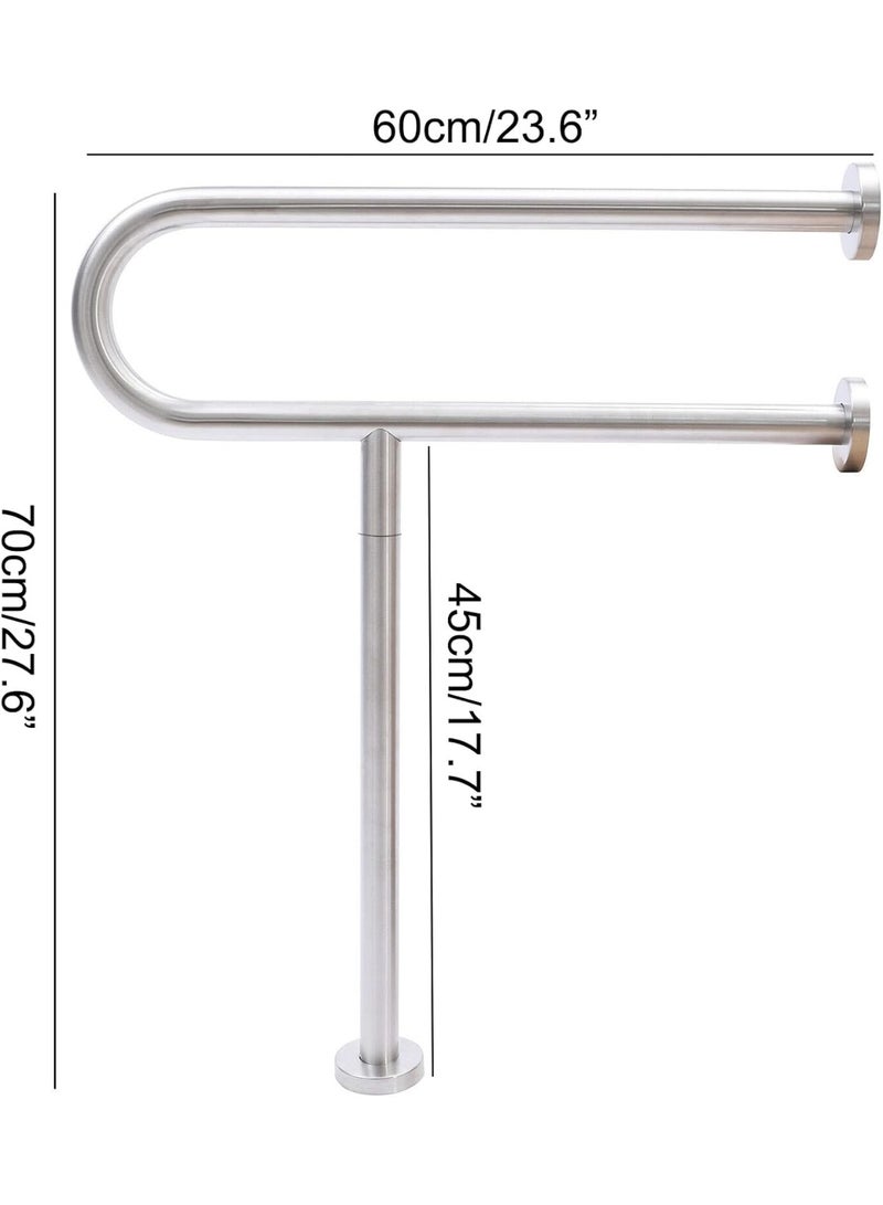 Toilet Grab Bar,24Inch Stainless Steel Handicap Grab Bar Rail, Wall Mounted Bathroom Shower Safety Support Bar, Non Slip Hand Grips for Disabled Elderly Handicapped Pregnant Woman - Image 3