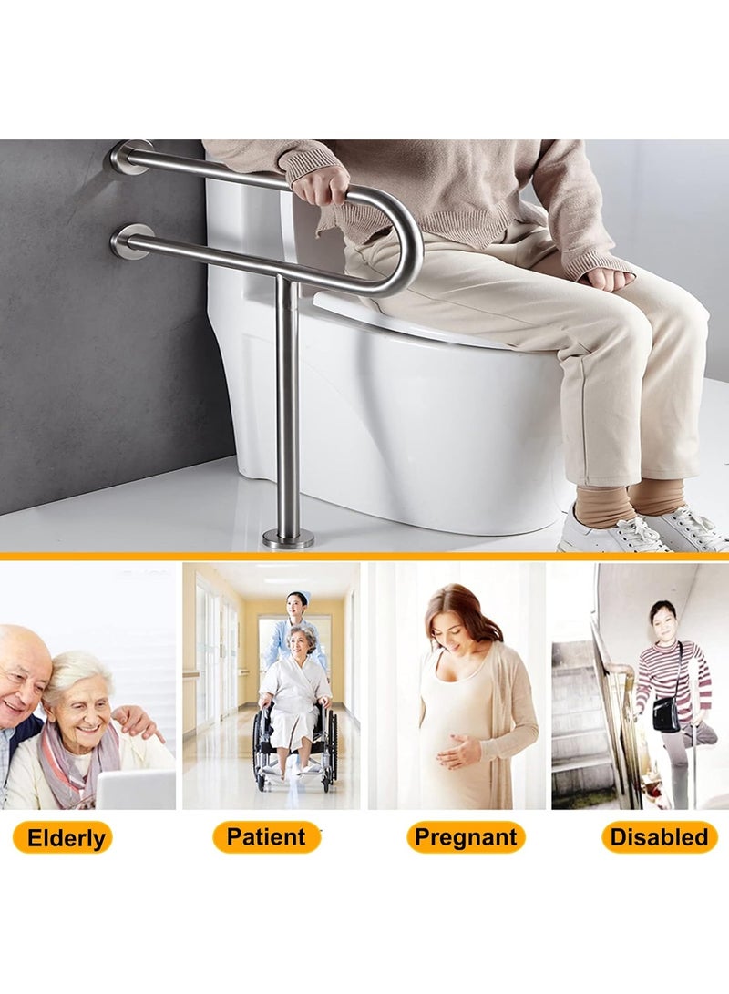 Toilet Grab Bar,24Inch Stainless Steel Handicap Grab Bar Rail, Wall Mounted Bathroom Shower Safety Support Bar, Non Slip Hand Grips for Disabled Elderly Handicapped Pregnant Woman - Image 4