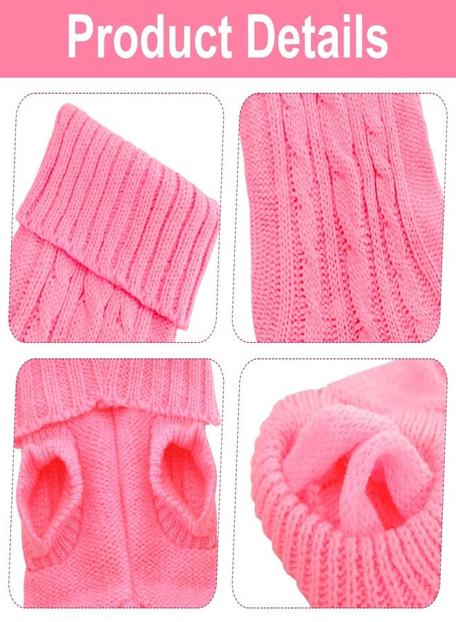 Sdfvsdg 2 Pcs Cutie XXS Dog Sweater Turtleneck Knitted Warm Puppy Sweater Small Dogs Solid Clothes Winter Pet Cat Sweaters Cold Weather Puppy Clothes - Image 4