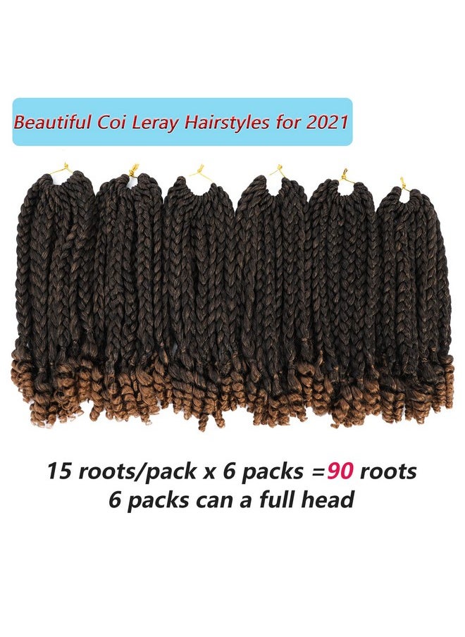 Alimiriam - Short Crochet Box Braids With Curly End 10Inch Omber Bob Braid Hair For Women Kids Pre Stretched Synthetic Hair Braid Hair Black (T1B/30 10" 6 Packs) - Image 1