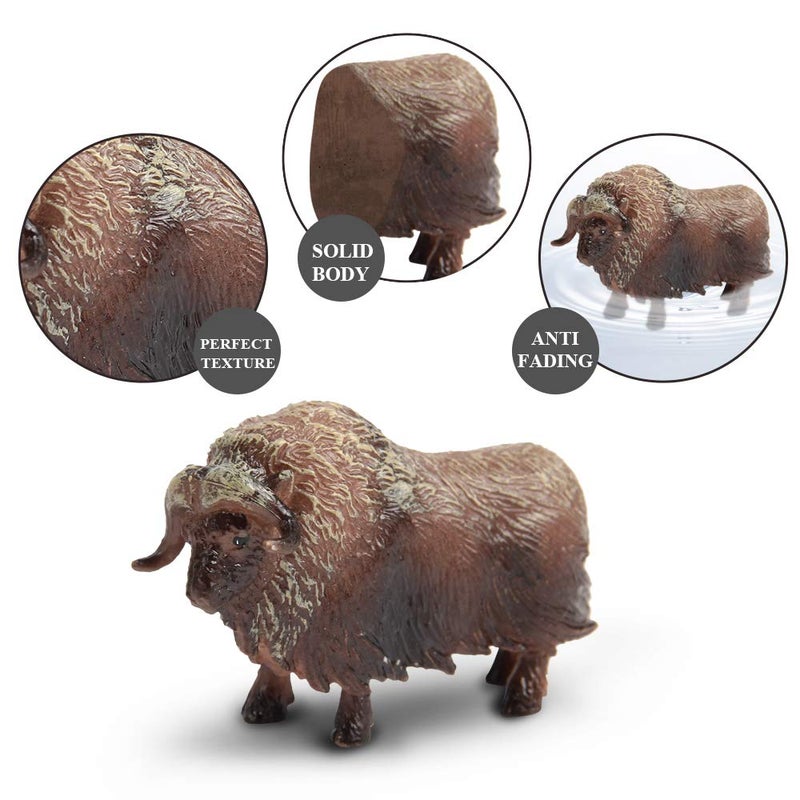 Mini Tudou 12 Pcs Farm Toy Set 3.34'',Multicolor Cow Animal Figurines Cool Cake Topper & Exhibits for Ages 3 4 5 Boys&Girls - Image 4