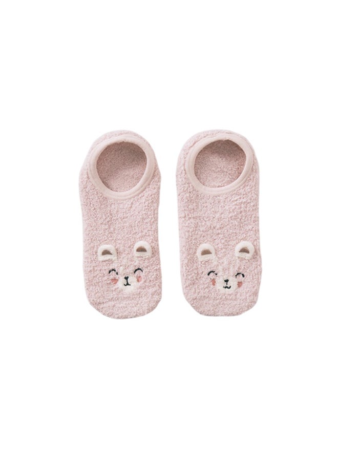 women'secret pink teddy bear slip-on socks - Image 1