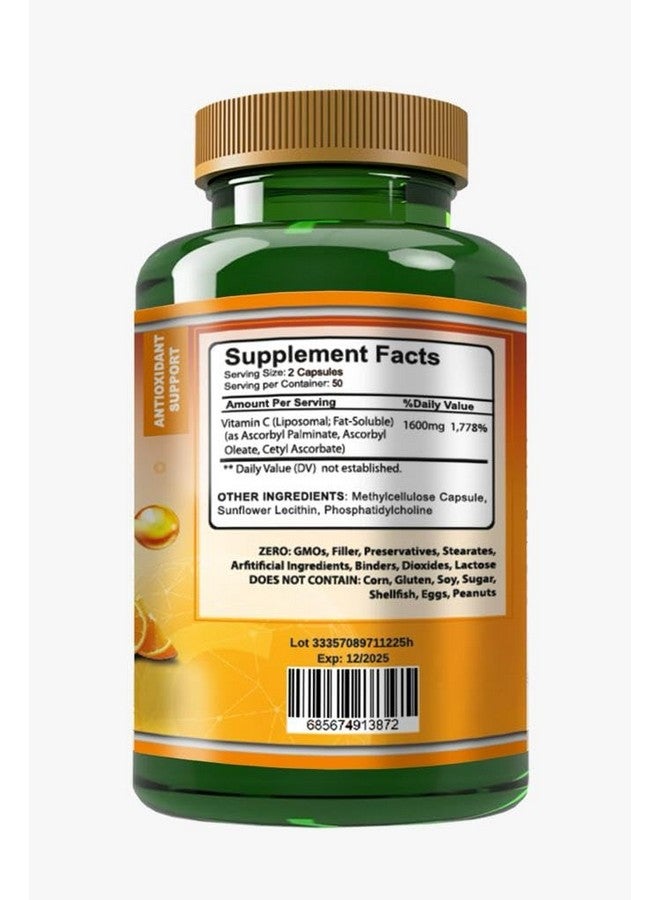 VITAMISAN Liposomal Vitamin C - 100 Capsules - High Absorption Ascorbic Acid - May Support Immune System & Collagen Reinforcement no GMO Powerful Antioxidant - Image 3