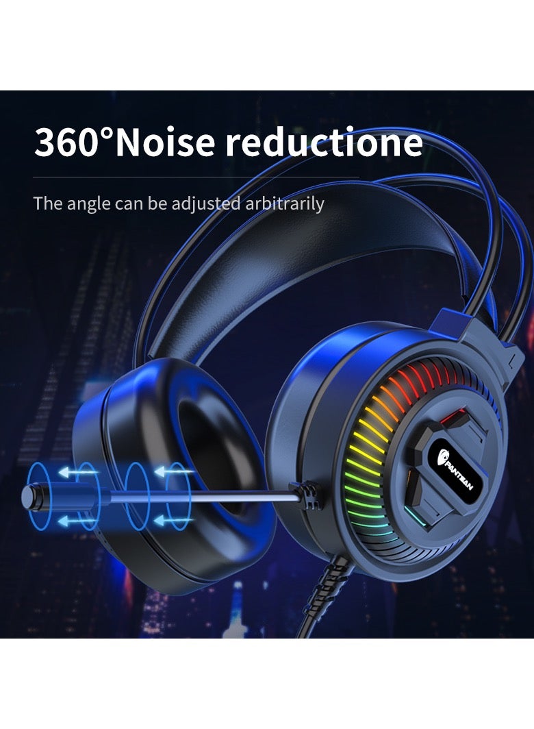 Gaming Headset with Microphone, Gaming Headphones for PS4 PS5 Xbox One PC with RGB Lights, PlayStation Headset with Noise Reduction 7.1 Surround Sound Over-Ear and Wired 3.5mm Jack - Image 2