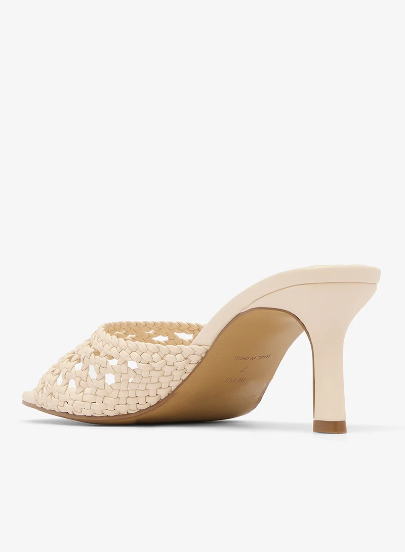 Jw Pei Cream Elara Woven Slide Heels for Women | Best Price UAE