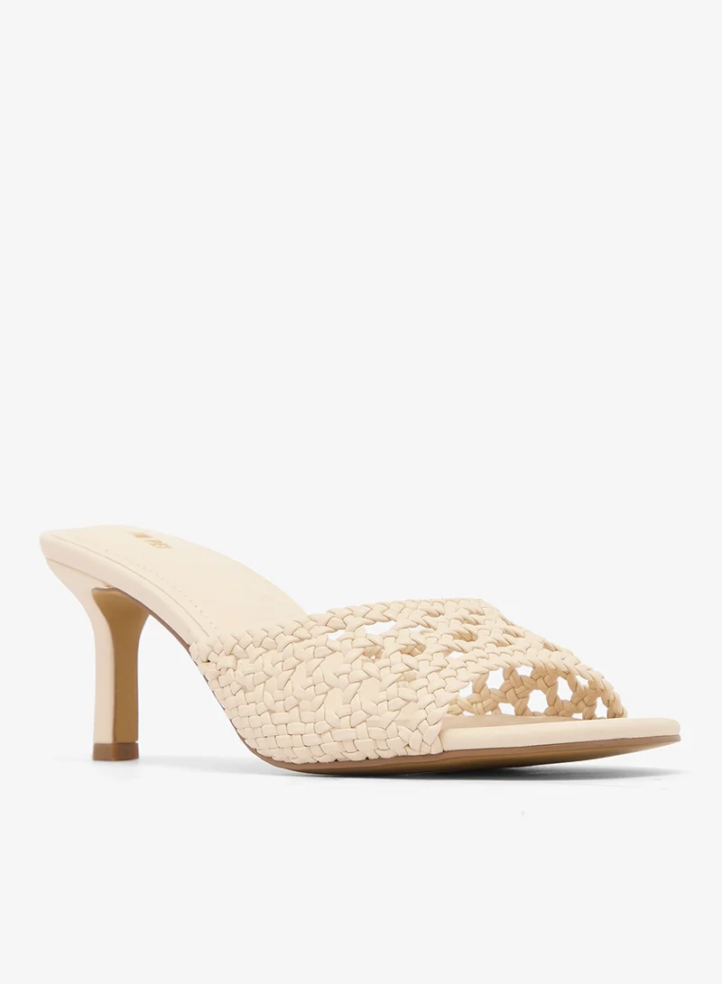 Jw Pei Cream Elara Woven Slide Heels for Women | Best Price UAE
