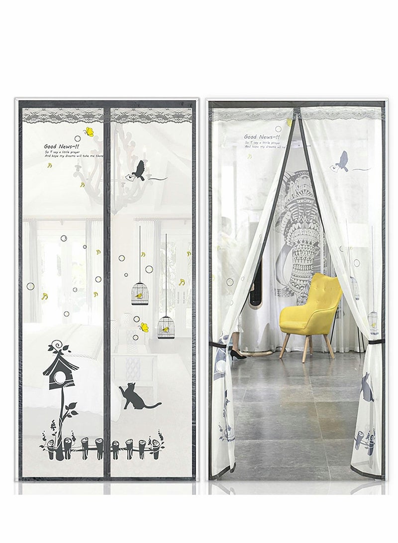 SYOSI Magnetic Screen Door 36 Magnets with Heavy Duty Mesh Curtain Hands Free Door Curtains Tight Self Closing Magnetic Seal Mesh Screen Door with Magnets, - Image 1