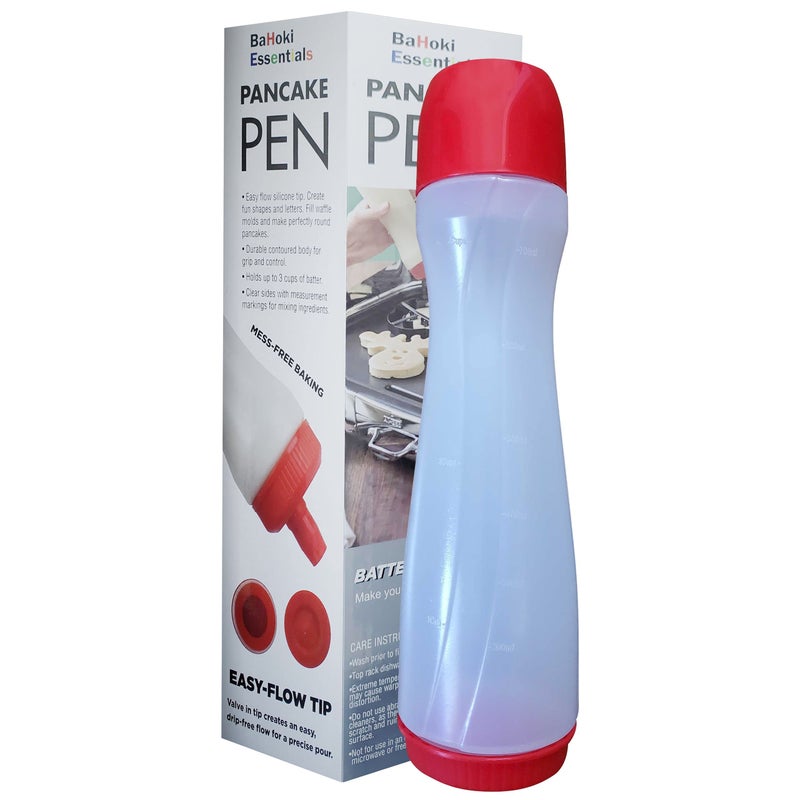 BaHoki Essentials Bahoki Essentials Pancake Pen  EasySqueeze Batter Dispenser with DripFree Silicone Nozzle 