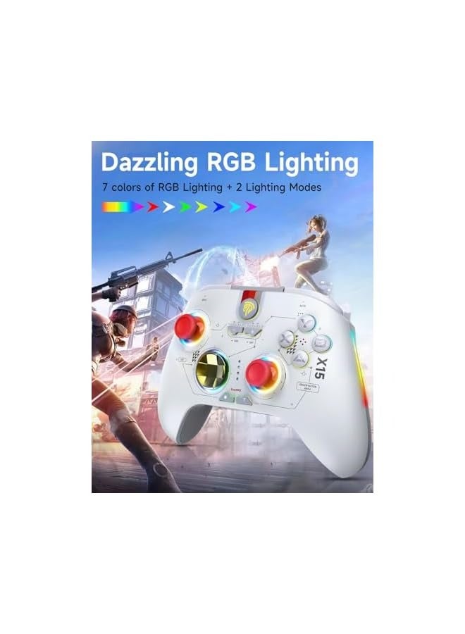 PROMASS Wireless Controller Gamepad,Gaming Controller for PC/Android/for Steam/for Switch/for iOS with Hall Sticks, RGB Lighting, 2.4G Bluetooth, Anti-Drift Design - Image 2