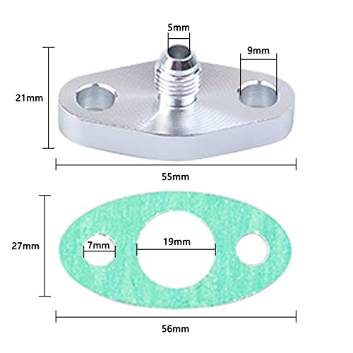 VKVXCLON Turbo Oil Feed Line Kit Compatible with T3 T4 T60 T61 T70 1/8 PNT 90 Degree 41'' Universal Turbocharger 4AN Oil Feed Line - Image 5