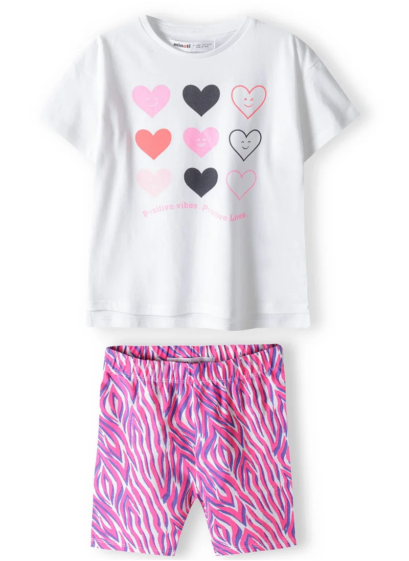 مينوتي Kids Girls T-Shirt And Cycle Short Set