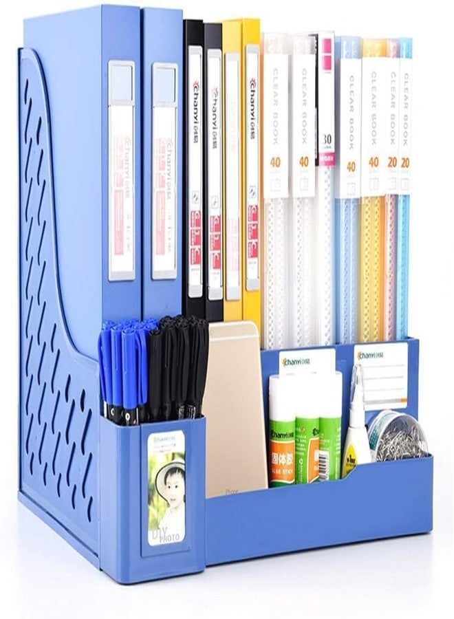 oddpod™ Premium Expandable Metal Bookends with Pen Holder for Office Decor/Book Shelf/Living Room/Home Décor 6666 7.5"- White - Image 1