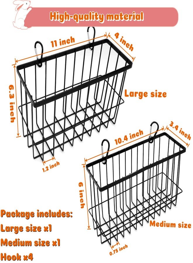 RAYFARMO 2PCS Rabbit Hay Feeder,Bunny Hay Feeder Rack with Metal Frame for Guinea Pig Chinchilla,Large Heavy-Duty Hay Holder Feeders for Rabbits Guinea Pigs, Small Animal Cage Accessories - Image 2