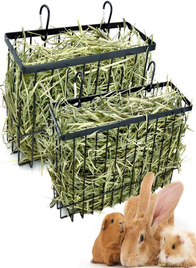 RAYFARMO 2PCS Rabbit Hay Feeder,Bunny Hay Feeder Rack with Metal Frame for Guinea Pig Chinchilla,Large Heavy-Duty Hay Holder Feeders for Rabbits Guinea Pigs, Small Animal Cage Accessories - Image 1