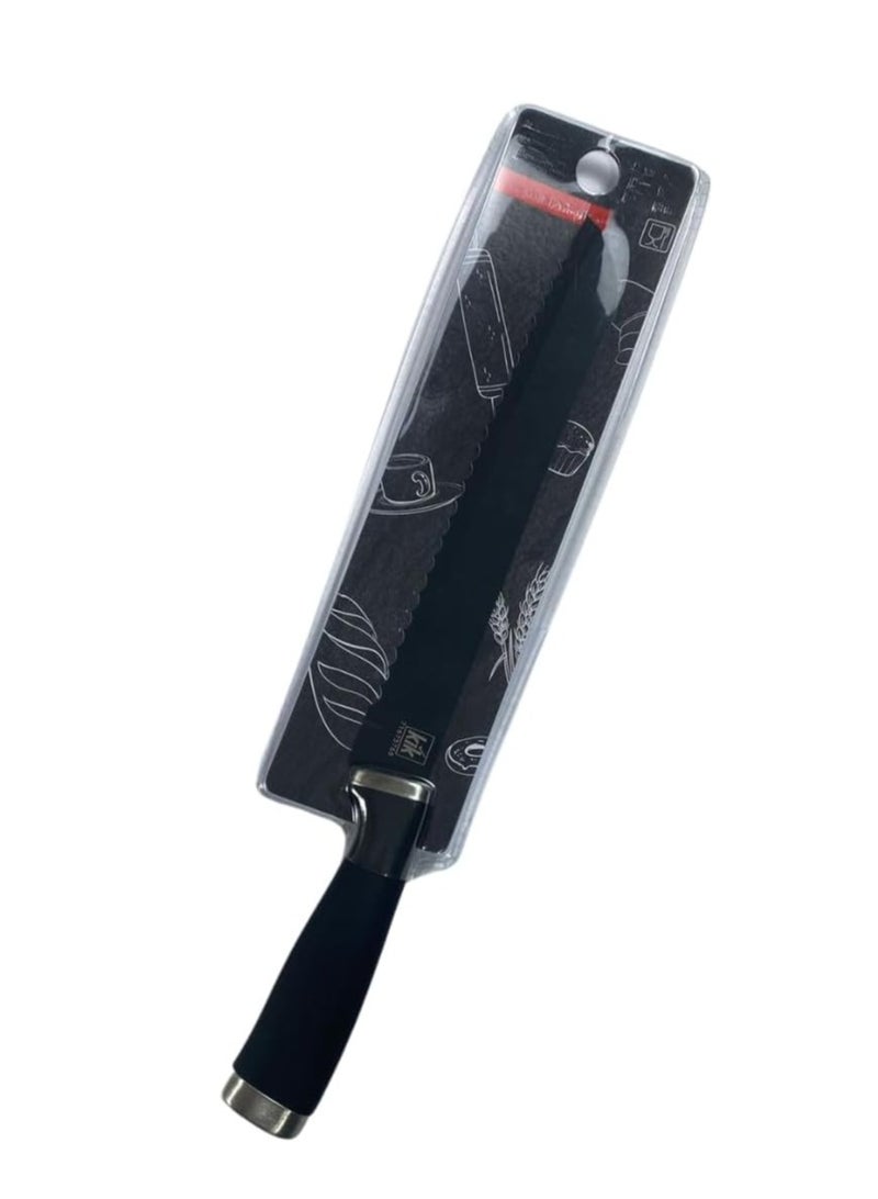 Heavy Duty Bread & Vegetable Knife with Serrated Edge 20cm with Non-Slip Handle - Image 2